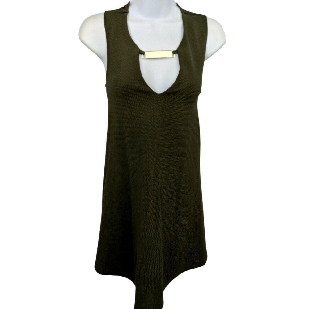 Pinc Olive Green Stretch Dress Size S